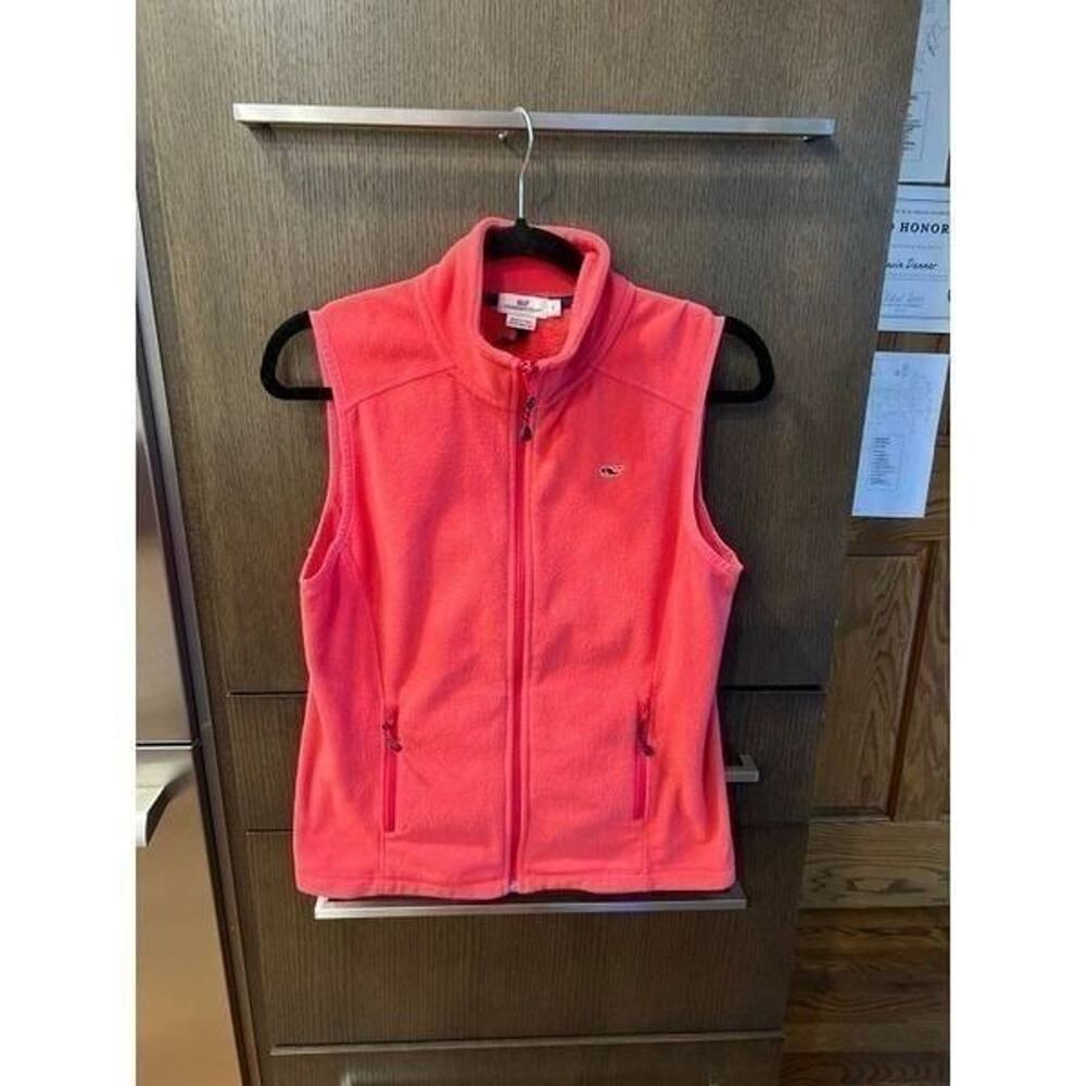 Vineyard Vines pink fleece zip up vest women's Small